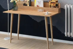Kontorbord-Mod Design Skrivebord 100 cm med Oppbevaring Rum Brun