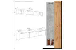 Mod Design TV-benk med Vegghylle