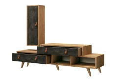 Tv-Møbelsett-Mod Design TV-benk/Skap Brun,Grey