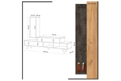 Tv-Møbelsett-Mod Design TV-benk/Skap Brun,Grey