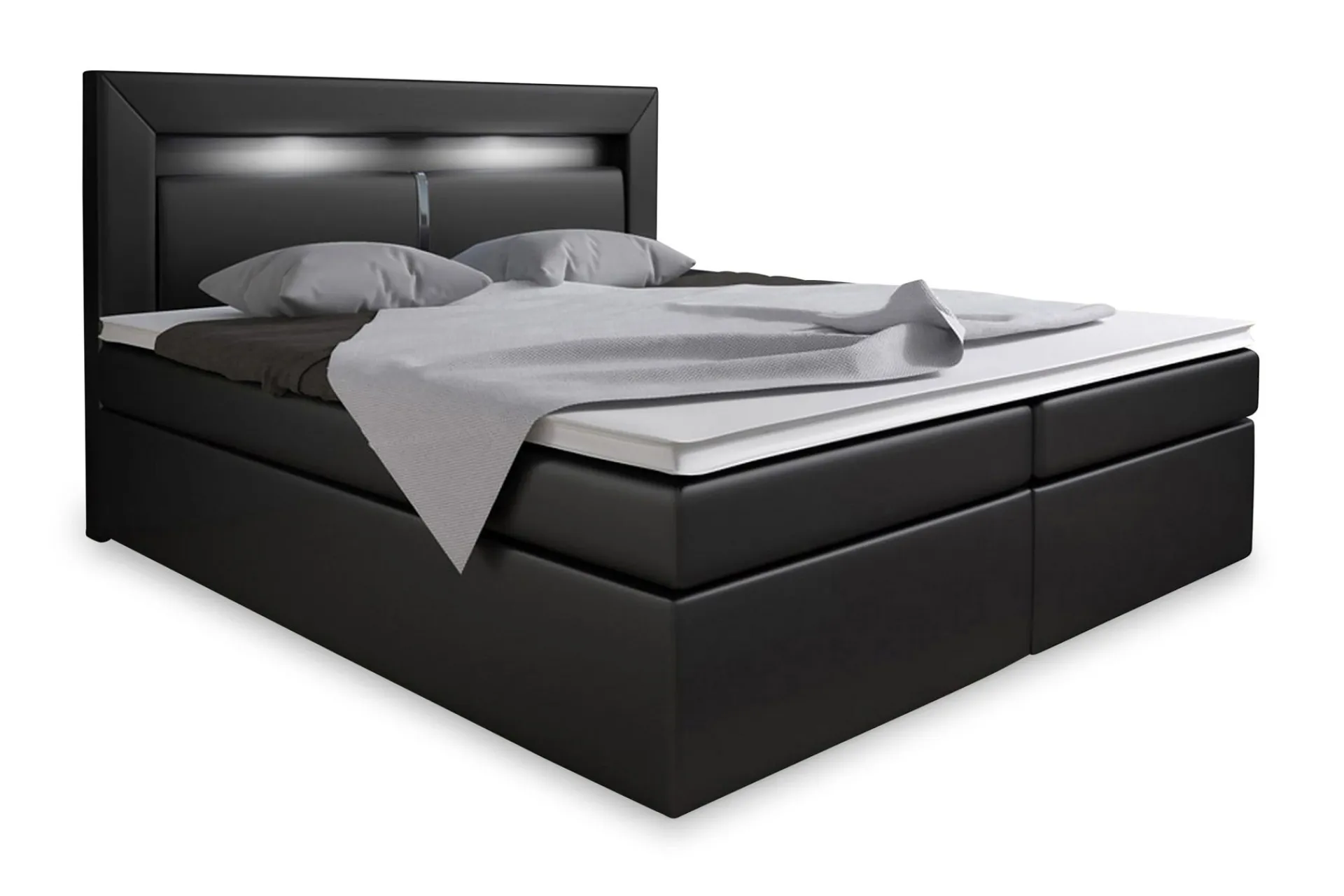 Cloud47 Modena Sengepakke 160x200 med Oppbevaring+LED Sengegavl