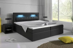 Cloud47 Kontinentalsenger|Seng Med Oppbevaring-Modena Sengepakke 160x200 med Oppbevaring LED-belysning Svart