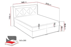 Kontinentalsenger|Seng Med Oppbevaring-Moden Kontinentalseng 160x215 cm Zostera 7
