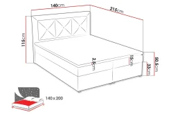 Kontinentalsenger|Seng Med Oppbevaring-Moden Kontinentalseng 140x215 cm Zostera 3