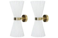 Nattbordslampe-Moletang Vegglampe 2 stk E14 Hvit