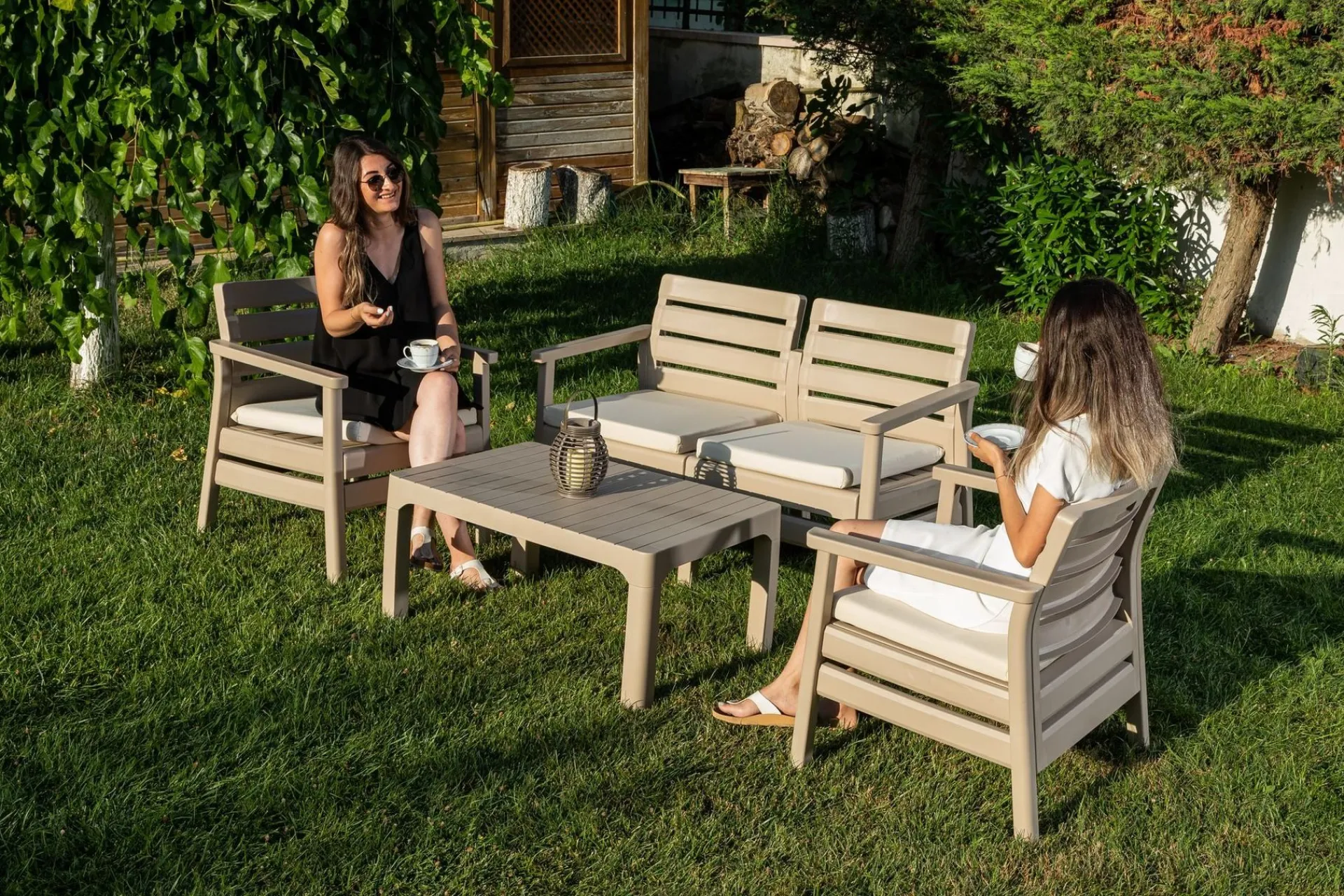 Veranda & Terrasse|Loungesett-Momira Loungegruppe utendørs Desert Beige