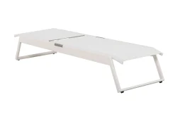 Comfort Garden Solseng-Monaco solseng med justerbar rygg i aluminium, tekstil Hvit