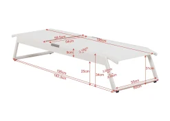 Comfort Garden Solseng-Monaco solseng med justerbar rygg i aluminium, tekstil Hvit