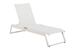 Comfort Garden Solseng-Monaco solseng med justerbar rygg i aluminium, tekstil Hvit