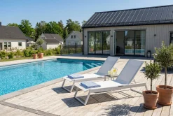 Comfort Garden Solseng-Monaco solseng med justerbar rygg i aluminium, tekstil Hvit