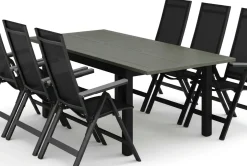 Comfort Garden Spisegrupper Hage|Cafesett-Monaco utendørs spisegruppe, uttrekkbar 150–250x90 med 6 Monaco Light regulerbare stoler
