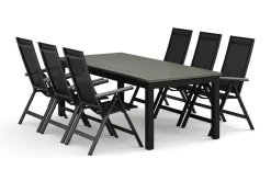 Comfort Garden Spisegrupper Hage|Cafesett-Monaco utendørs spisegruppe, uttrekkbar 210/310x90 med 6 Monaco Light regulerbare stoler