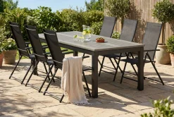 Comfort Garden Spisegrupper Hage-Monaco utendørs spisegruppe uttrekkbar 210/310x90 med 6 Sanna regulerbare stoler