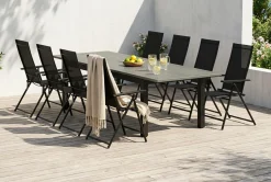 Comfort Garden Spisegrupper Hage-Monaco utendørs spisegruppe, uttrekkbar 210/310x90 med 8 Sanna regulerbare stoler