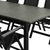 Comfort Garden Monaco utendørs spisegruppe, uttrekkbar 150–250x90 med 4 Maggie regulerbare stoler