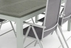 Comfort Garden Monaco utendørs spisegruppe, uttrekkbar 210/310x90 med 6 Maggie regulerbare stoler