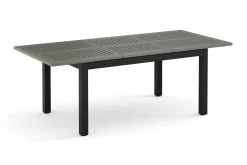 Comfort Garden Loungebord & Sofabord Utendørs-Monaco uttrekkbart utendørsbord 150–250x90 cm Svart/Grå