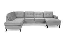 Scandinavian Choice U-Sofa-Monroe U-sofa med divan høyre fløyel Light grey