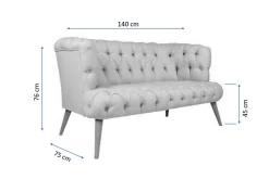 2 Seter Sofa-Monroew 2-seters Sofa Rød