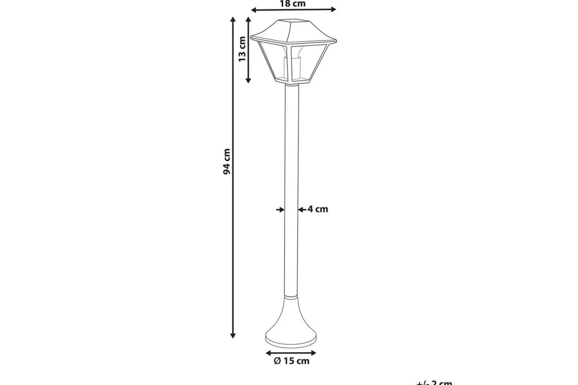 Pullert-Montegosa Pullertlampe 94 cm E27 Svart