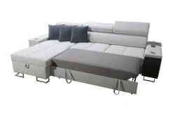 Velour Sofa & Fløyel Sofa-Morenia 3-seters Hjørnesovesofa Venstre Nour Sammet 15 + Nour Sammet 12