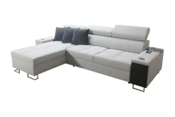 Velour Sofa & Fløyel Sofa-Morenia 3-seters Hjørnesovesofa Venstre Nour Sammet 15 + Nour Sammet 12