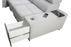 Velour Sofa & Fløyel Sofa-Morenia 4-seters Hjørnesovesofa Venstre Nour Sammet 15 + Nour Sammet 12