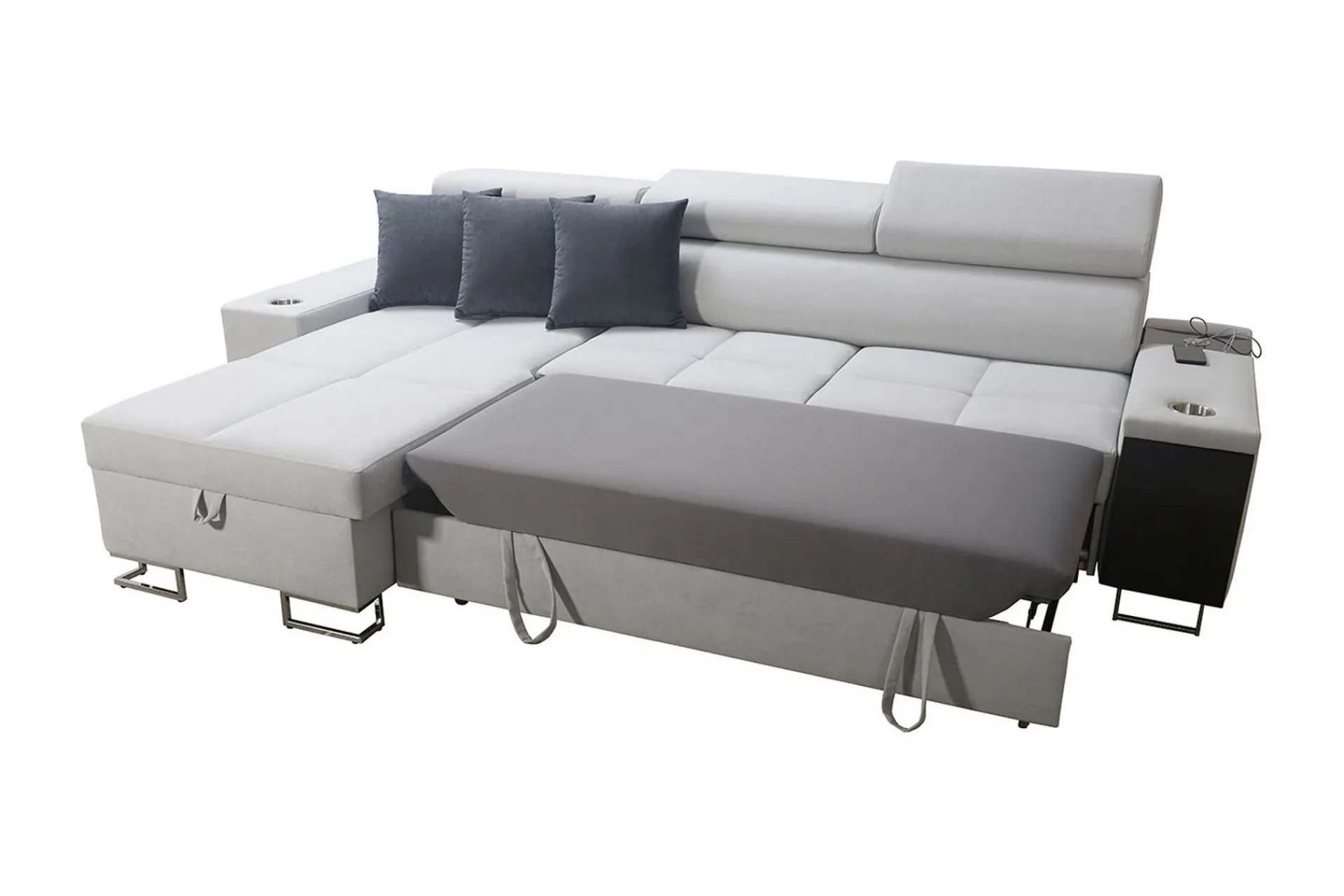 Velour Sofa & Fløyel Sofa-Morenia 4-seters Hjørnesovesofa Venstre Nour Sammet 1
