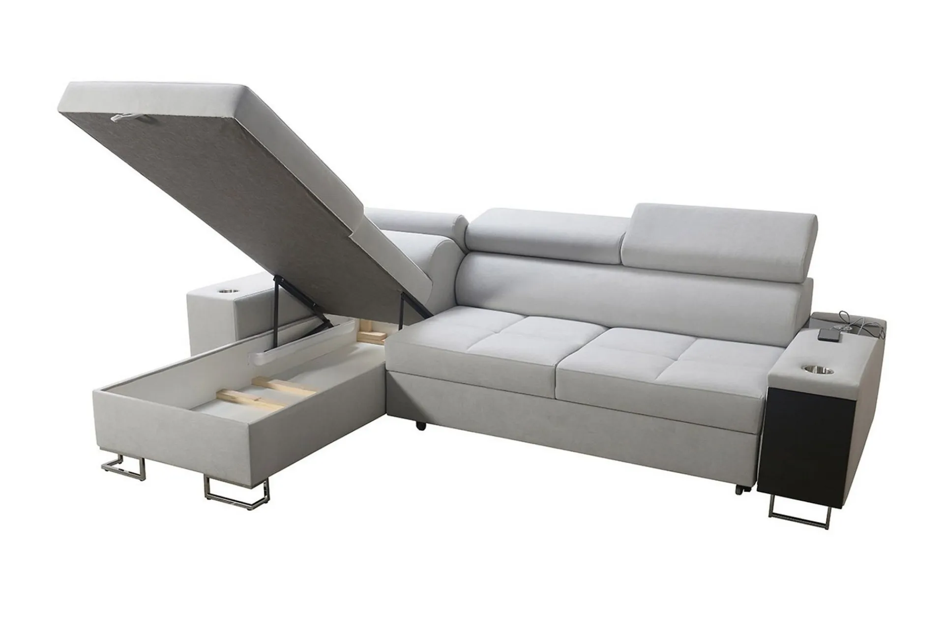 Velour Sofa & Fløyel Sofa-Morenia 4-seters Hjørnesovesofa Venstre Nour Sammet 1