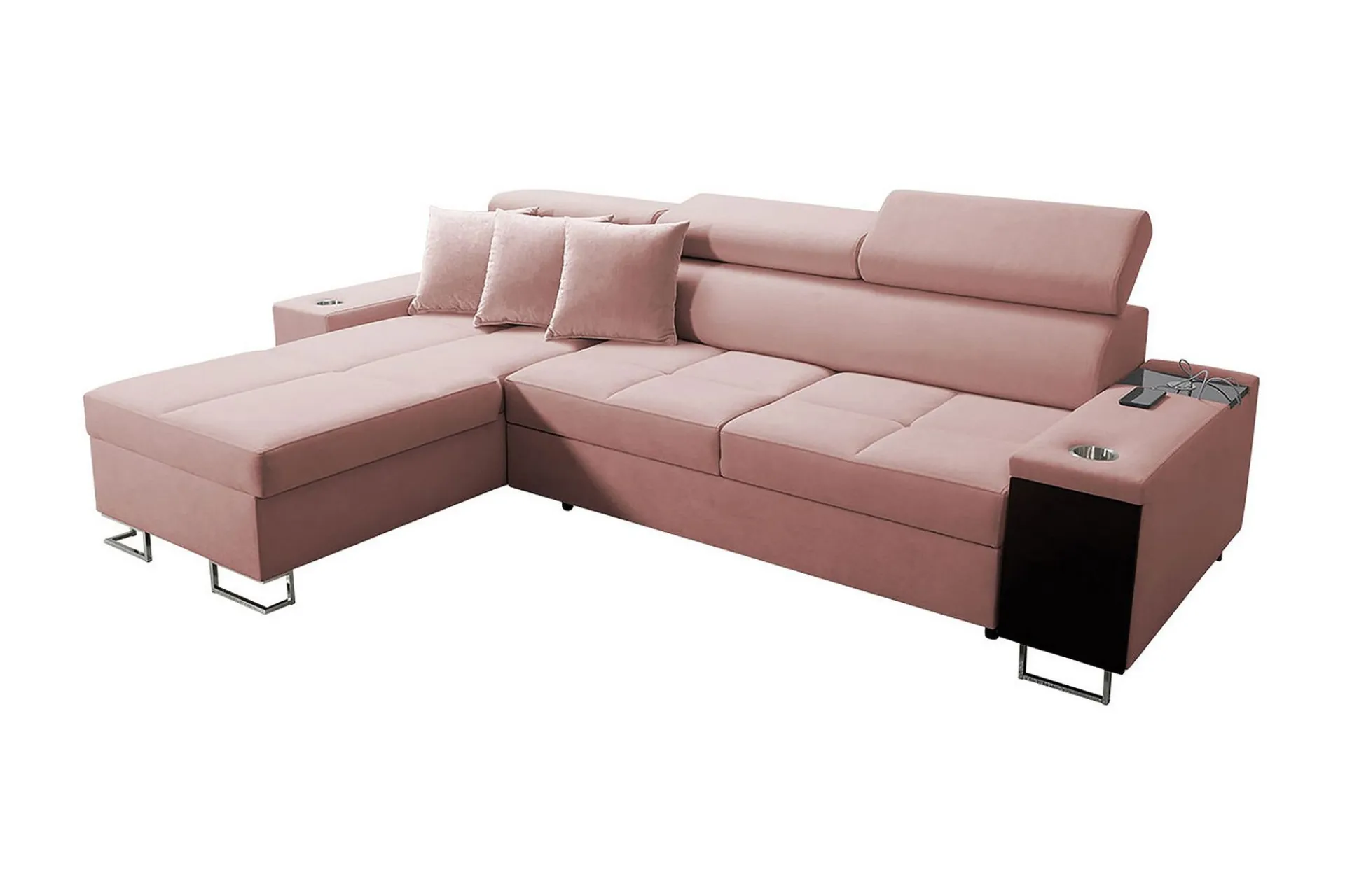 Velour Sofa & Fløyel Sofa-Morenia 4-seters Hjørnesovesofa Venstre Nour Sammet 1