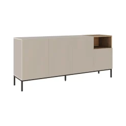 Gangbord|Avlastningsbord-Morlen Konsoll 180x80x41,8 cm Sandstone, Natural Oak, Black