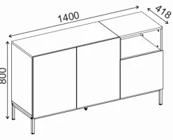 Sideboard & Skjenker-Morlen Konsoll 140x80x41,8 cm Sandstein Naturlig eik