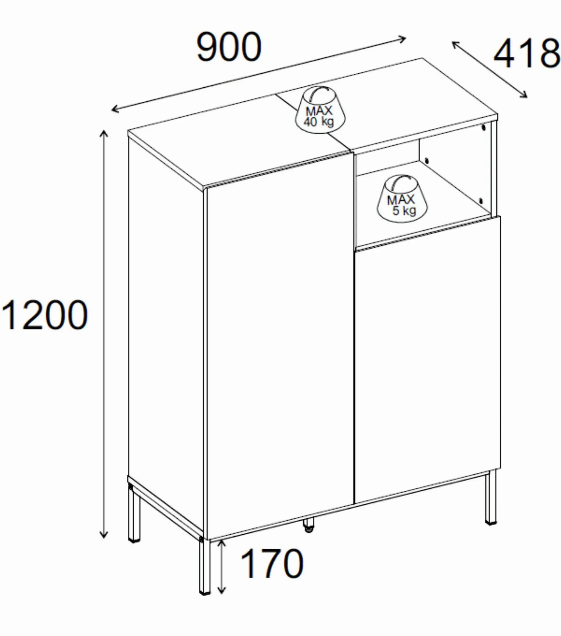 Morlen Skjenk 90x120x41,8 cm
