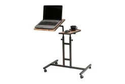 Kontorbord-Morse StåSkrivebord 67 cm Svart,Tre/Natur