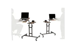 Kontorbord-Morse StåSkrivebord 67 cm Svart,Tre/Natur