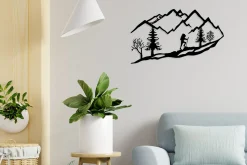 Skilt-Mountain Climbing Veggdekor Svart