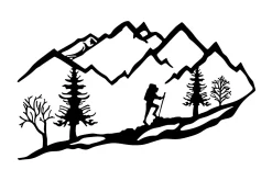 Skilt-Mountain Climbing Veggdekor Svart