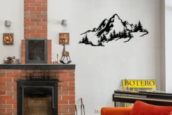 Skilt-Mountain 3 Veggdekor Svart
