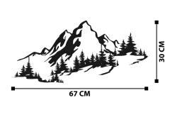 Skilt-Mountain 3 Veggdekor Svart