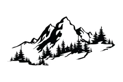 Skilt-Mountain 3 Veggdekor Svart