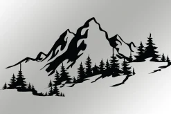 Skilt-Mountain 3 Veggdekor Svart