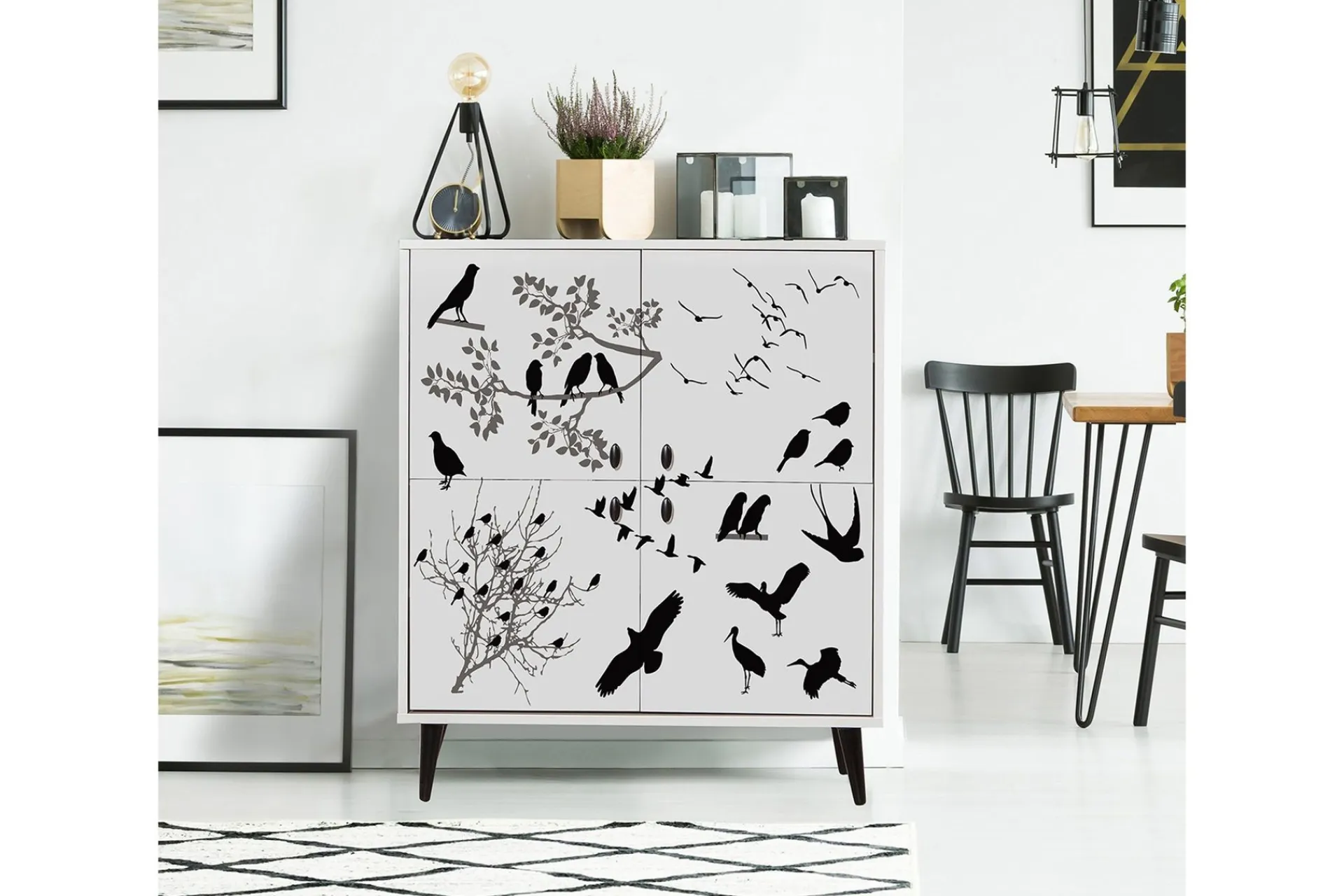 Oppbevaringsskap|Skap-Multi Purpose Cabinet Hvit|Svart Svart,Hvit
