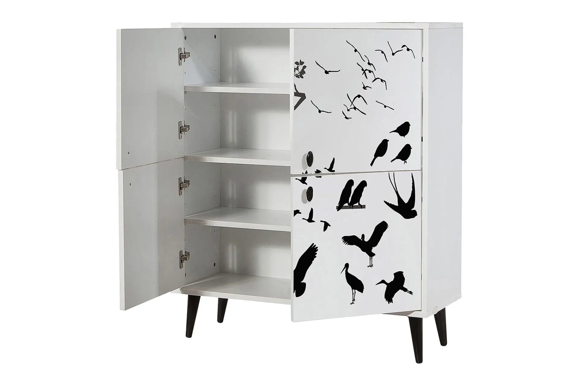 Oppbevaringsskap|Skap-Multi Purpose Cabinet Hvit|Svart Svart,Hvit