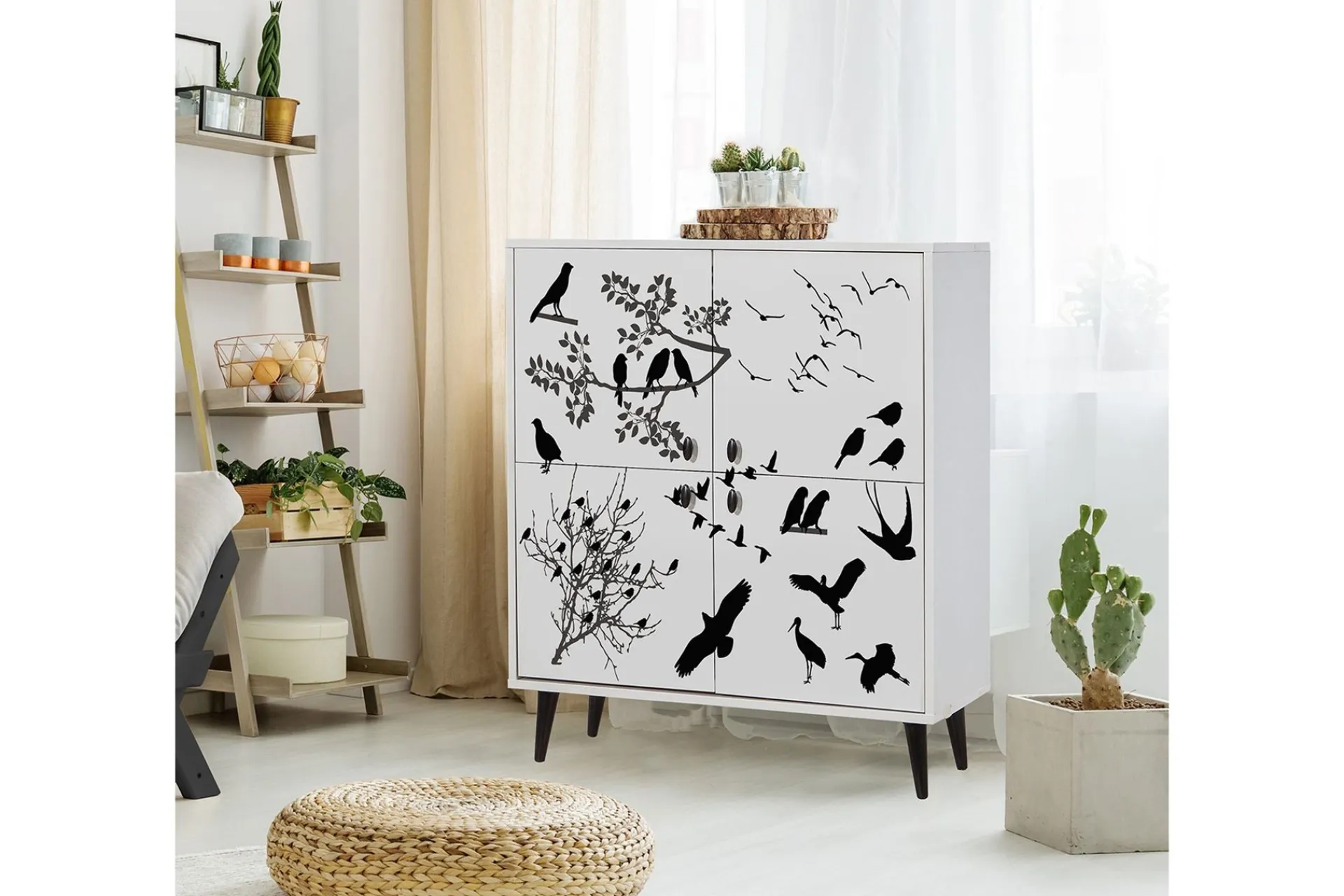 Oppbevaringsskap|Skap-Multi Purpose Cabinet Hvit|Svart Svart,Hvit