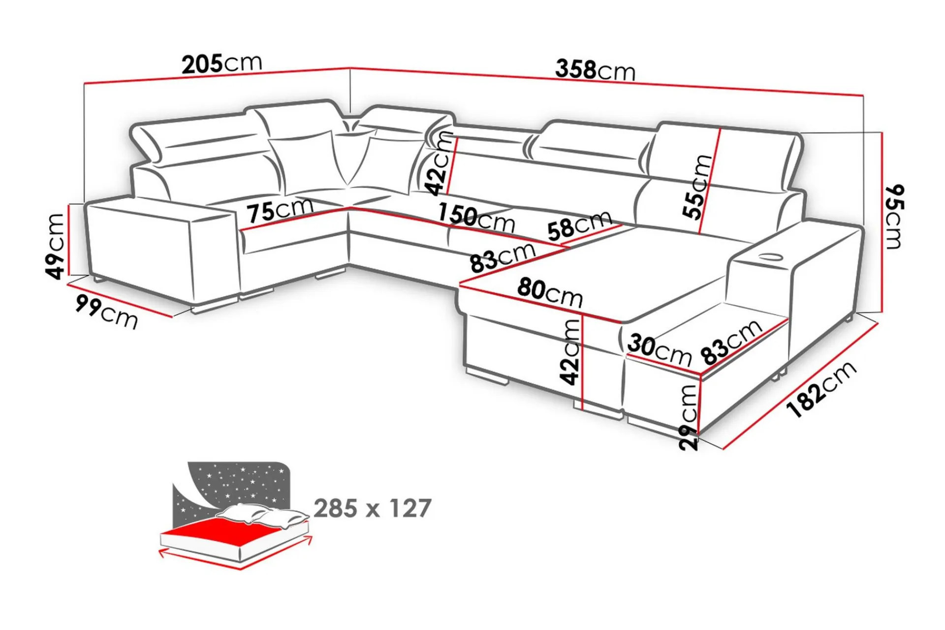 Scandinavian Choice Mumtaz U-Sovesofa Divan Venstre