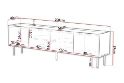 Tv-Benk & Mediabenk-Munkedal TV-benk 200 cm Hvit