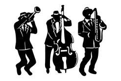 Skilt-Musicians Veggdekor Svart