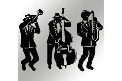 Skilt-Musicians Veggdekor Svart