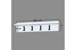 Knaggerekke-Nagouri Klesstativ 90 cm Hvit