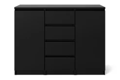Tvilum Sideboard & Skjenker-Naia Skjenk 121 cm 2 Dører 4 Skuffer Svart Matt